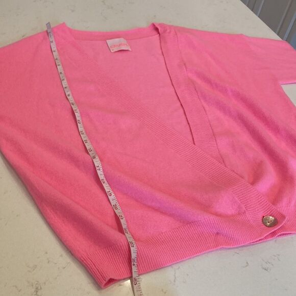 Crush Cashmere 100% Cashmere Pink Oversized Single Button Preppy Cardigan XS - Picture 5 of 8